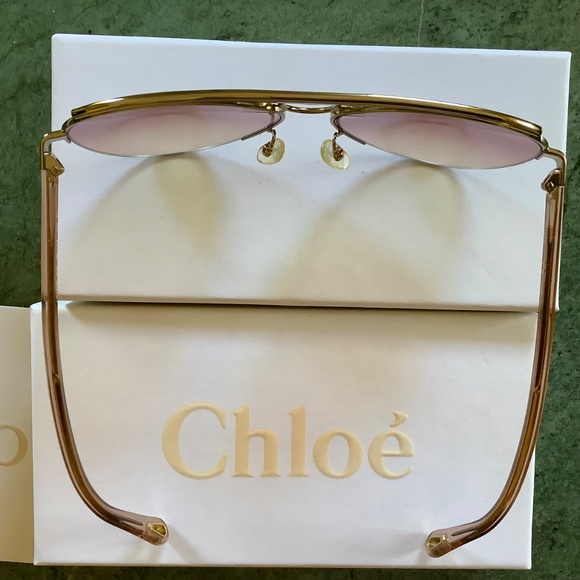 Chloe Gold and Pink Sunglasses main image 8